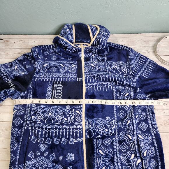BP Bandana Print Fleece Zip Front Hooded Jacket Small NWT - Picture 8 of 10